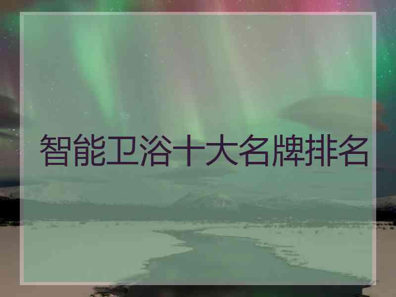 智能卫浴十大名牌排名