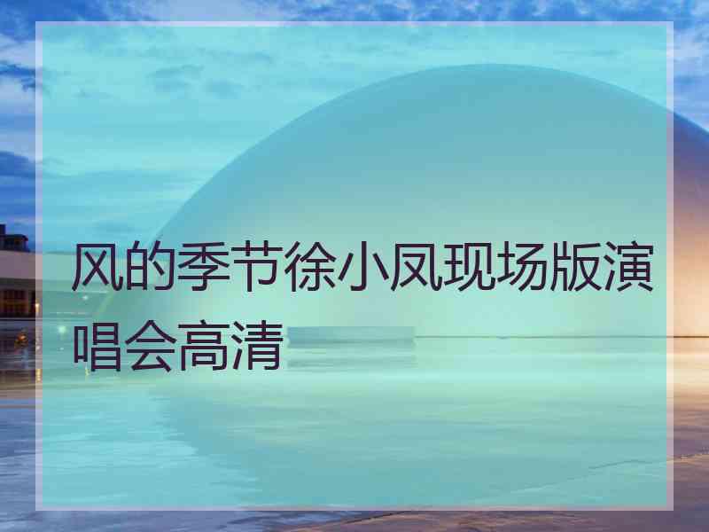 风的季节徐小凤现场版演唱会高清