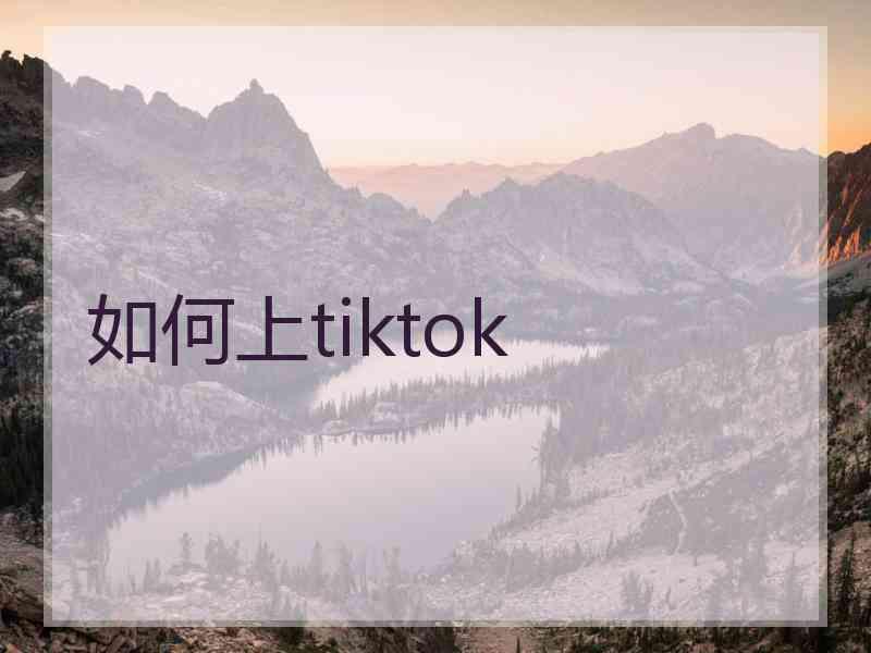 如何上tiktok