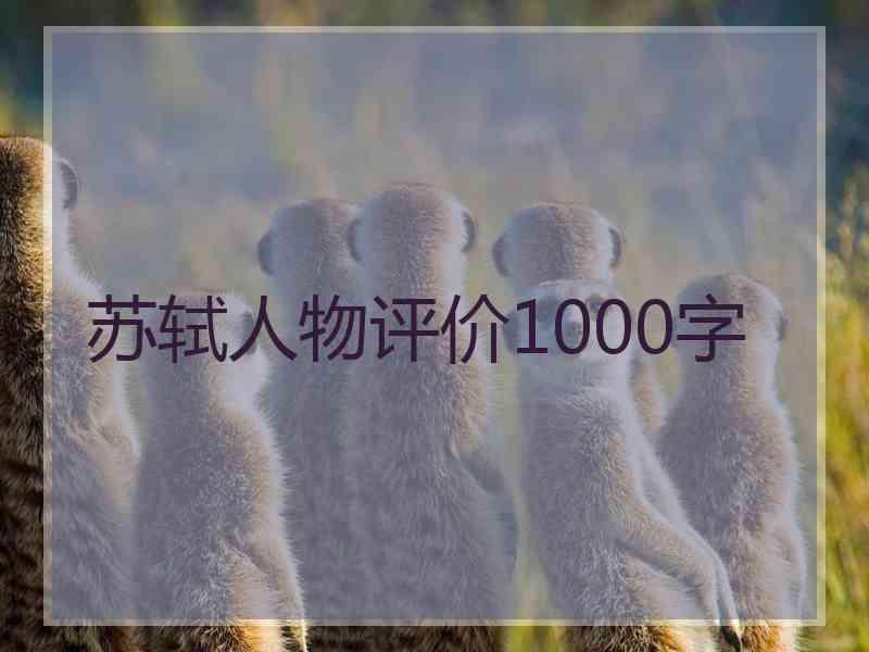 苏轼人物评价1000字