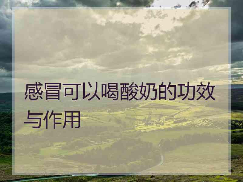 感冒可以喝酸奶的功效与作用