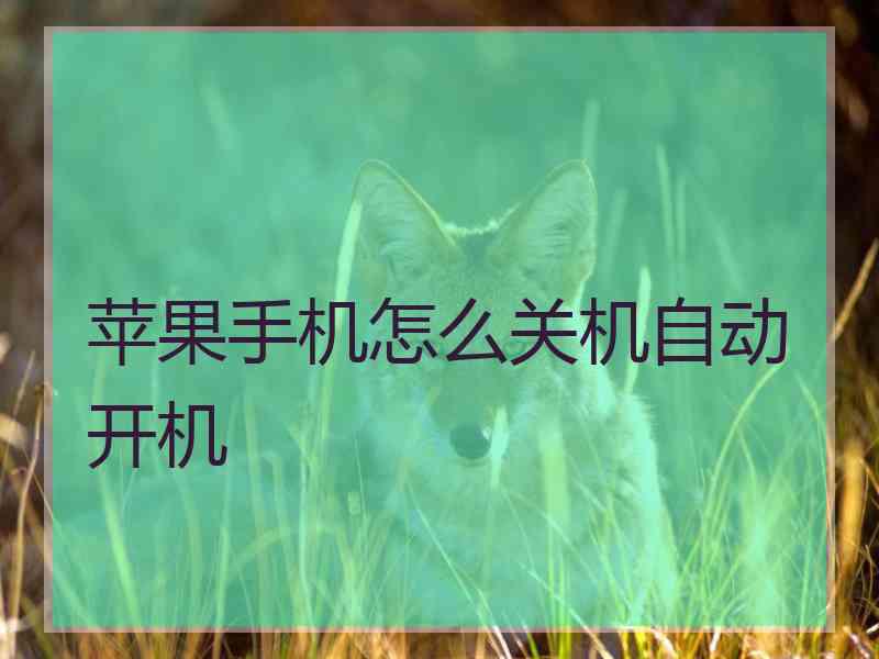 苹果手机怎么关机自动开机