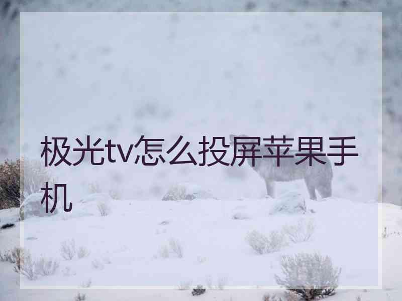 极光tv怎么投屏苹果手机