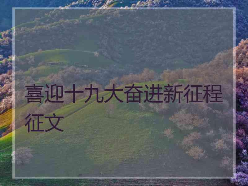 喜迎十九大奋进新征程征文