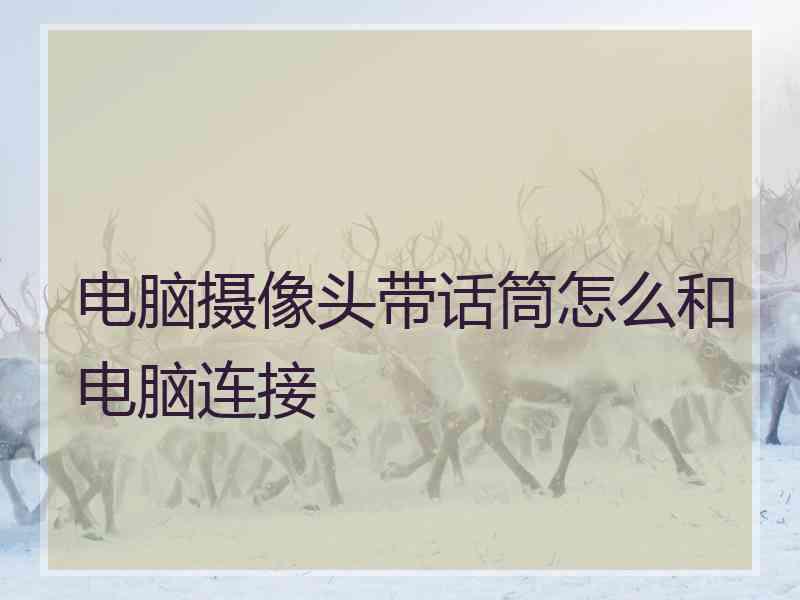 电脑摄像头带话筒怎么和电脑连接