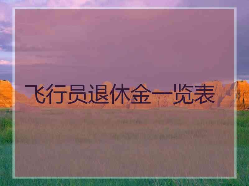 飞行员退休金一览表