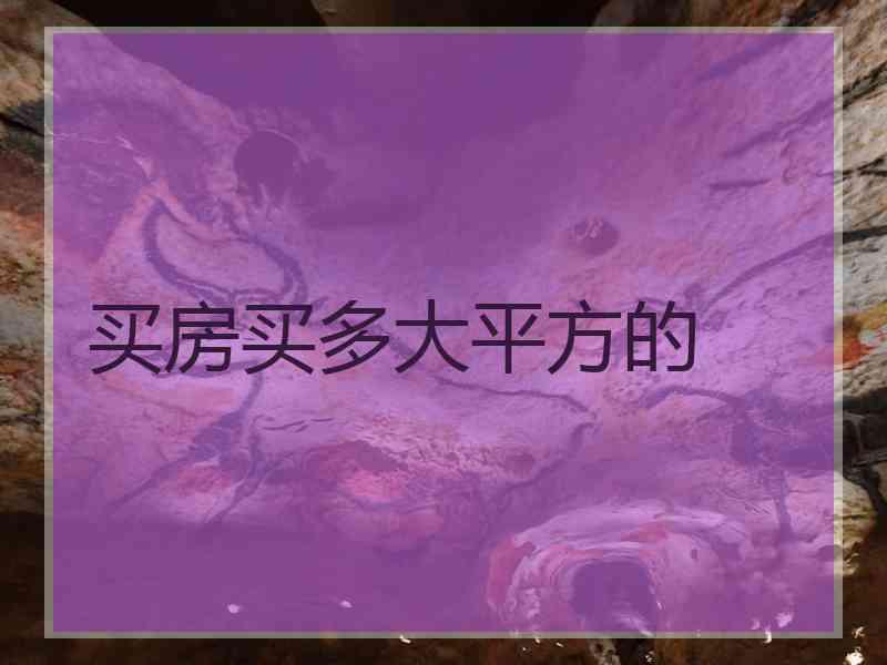 买房买多大平方的