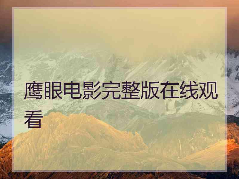 鹰眼电影完整版在线观看