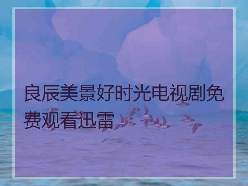 良辰美景好时光电视剧免费观看迅雷