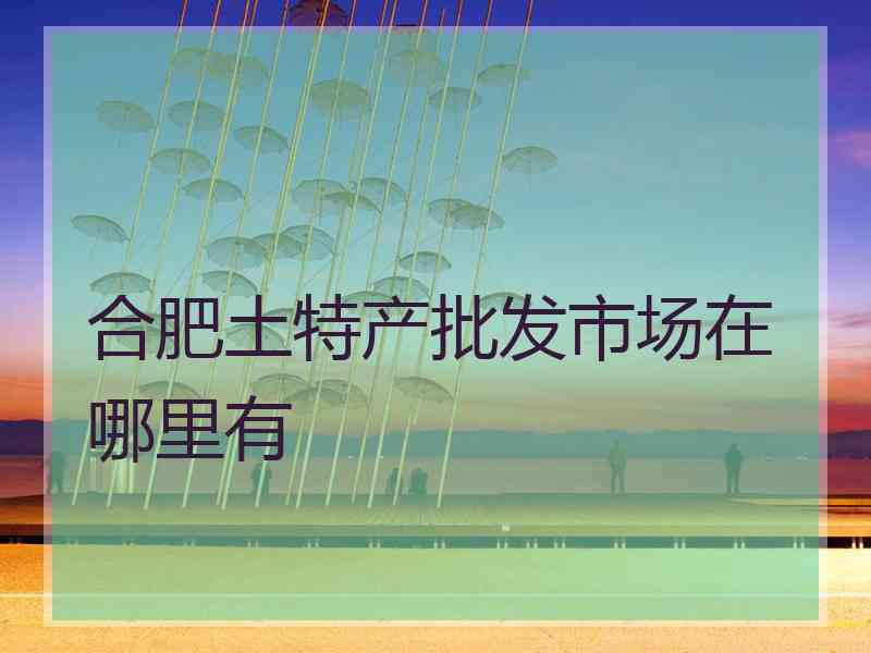 合肥土特产批发市场在哪里有