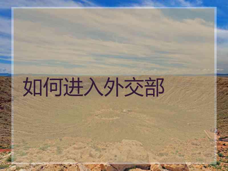 如何进入外交部