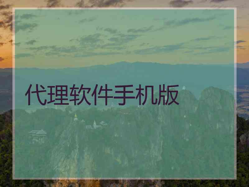 代理软件手机版