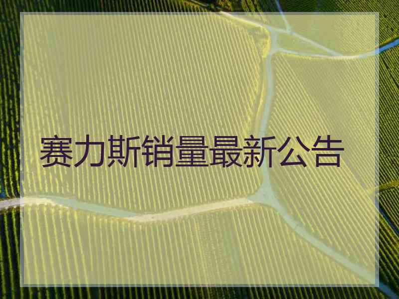 赛力斯销量最新公告