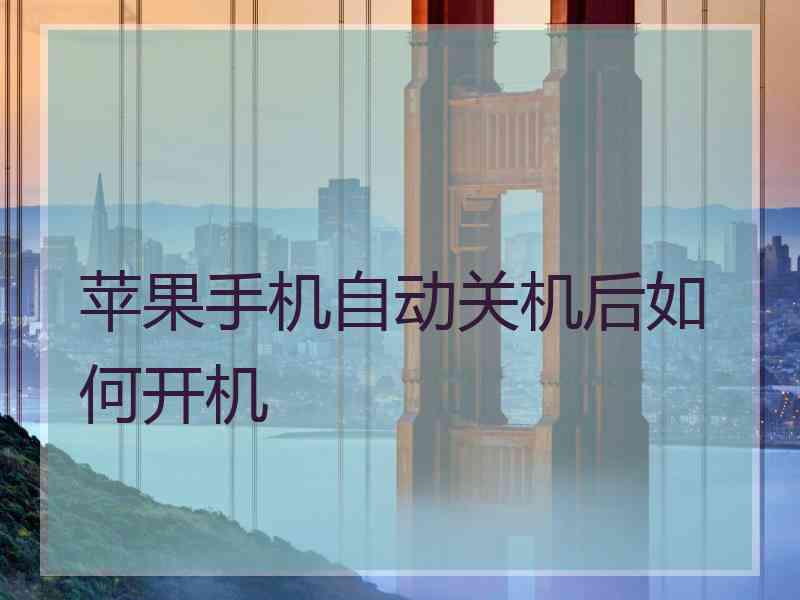 苹果手机自动关机后如何开机