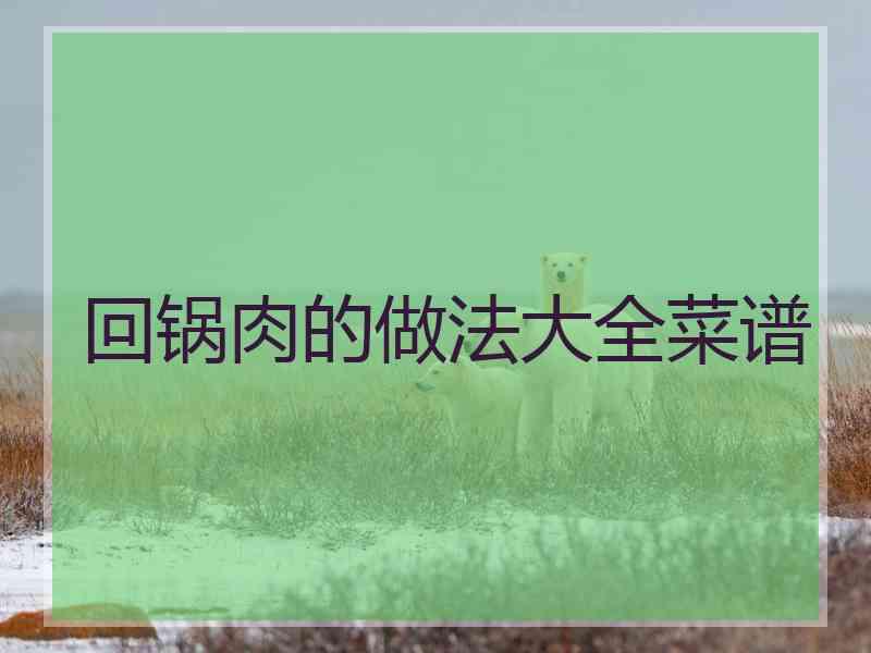 回锅肉的做法大全菜谱