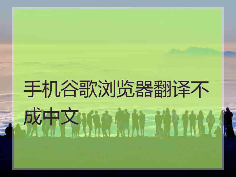 手机谷歌浏览器翻译不成中文