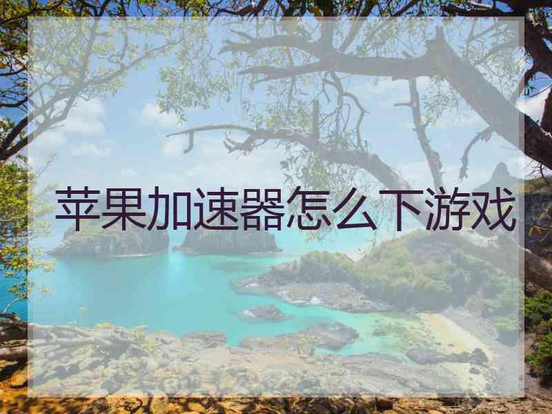 苹果加速器怎么下游戏
