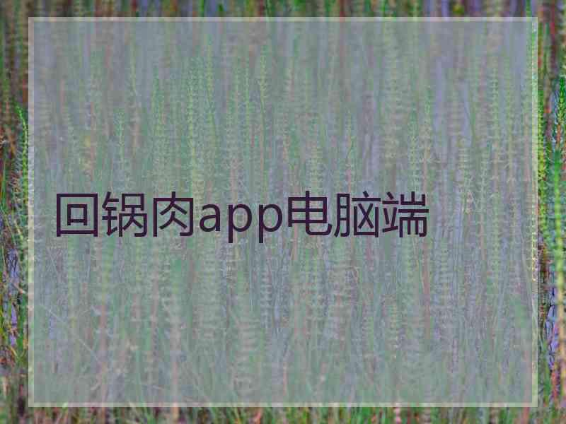 回锅肉app电脑端