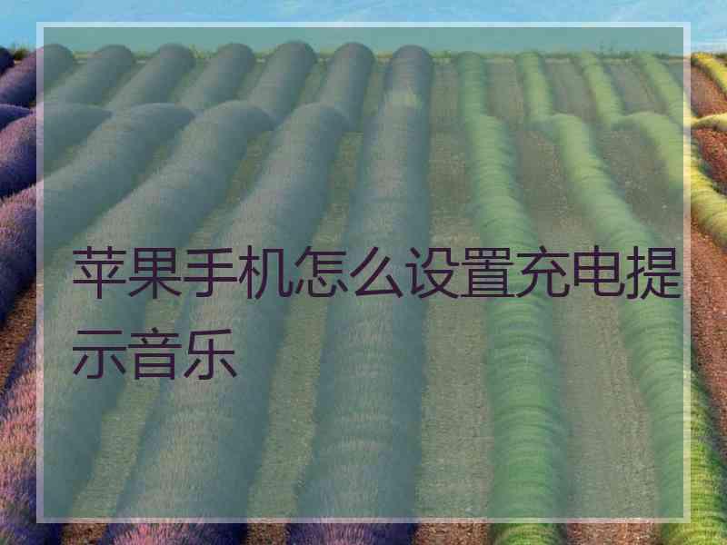 苹果手机怎么设置充电提示音乐