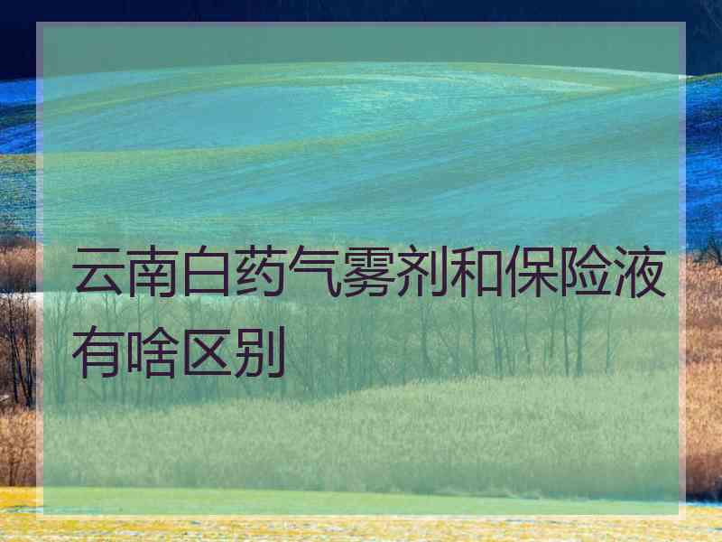 云南白药气雾剂和保险液有啥区别
