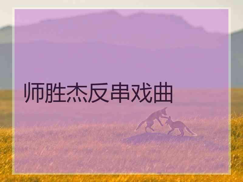 师胜杰反串戏曲