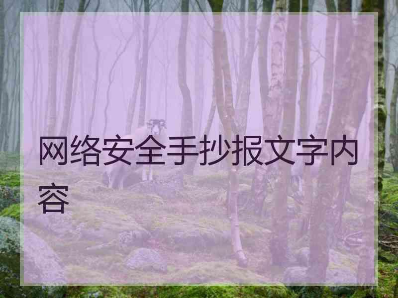 网络安全手抄报文字内容