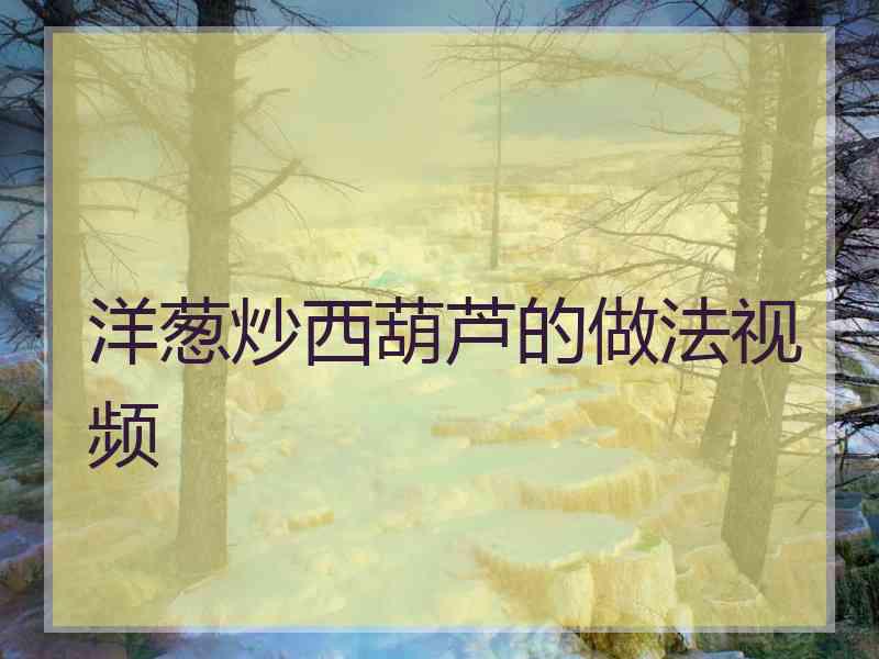 洋葱炒西葫芦的做法视频