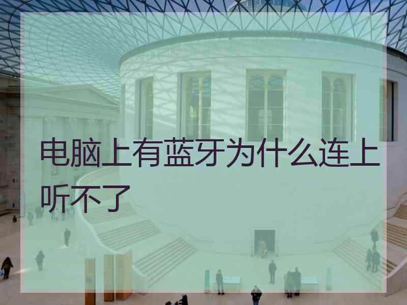 电脑上有蓝牙为什么连上听不了