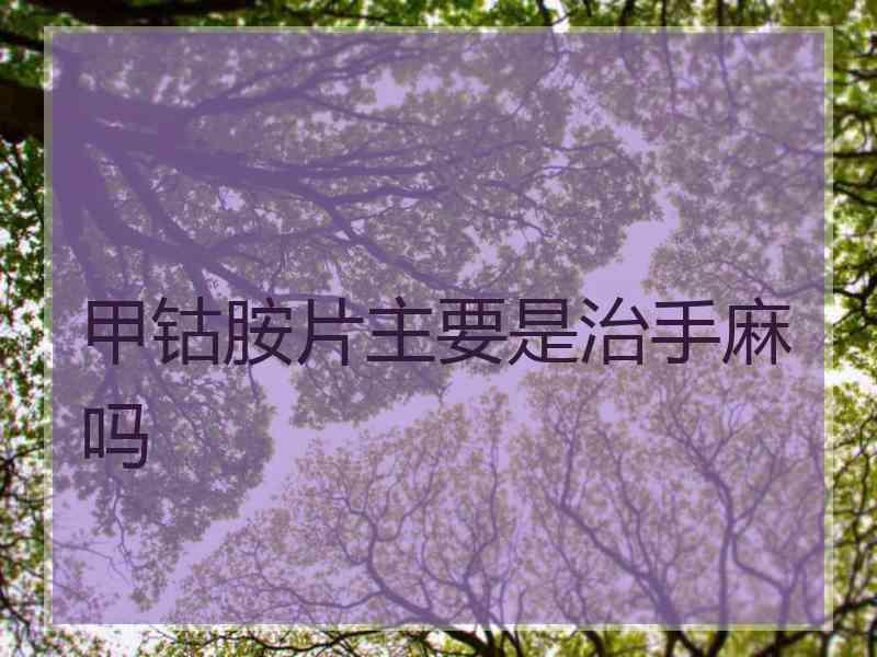 甲钴胺片主要是治手麻吗