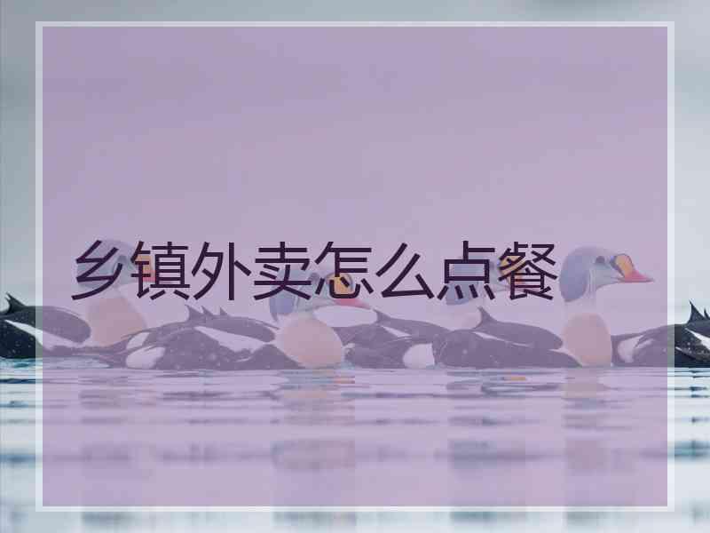 乡镇外卖怎么点餐