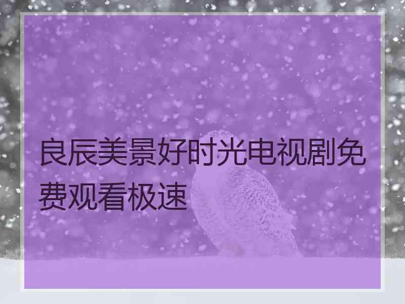 良辰美景好时光电视剧免费观看极速