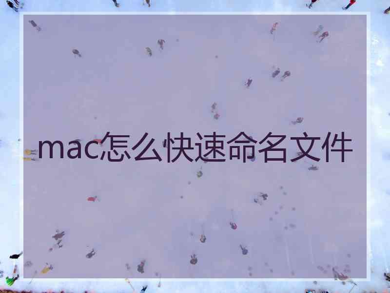 mac怎么快速命名文件