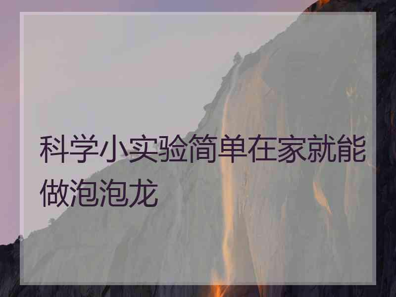 科学小实验简单在家就能做泡泡龙