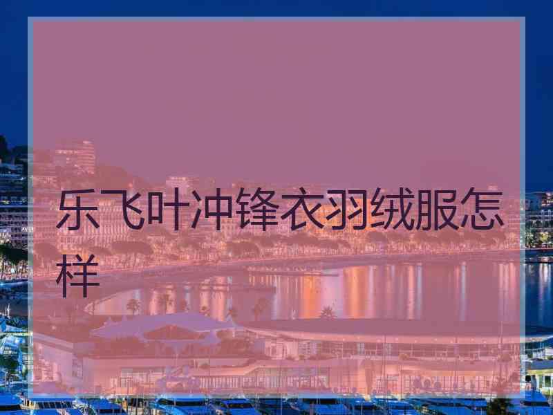 乐飞叶冲锋衣羽绒服怎样