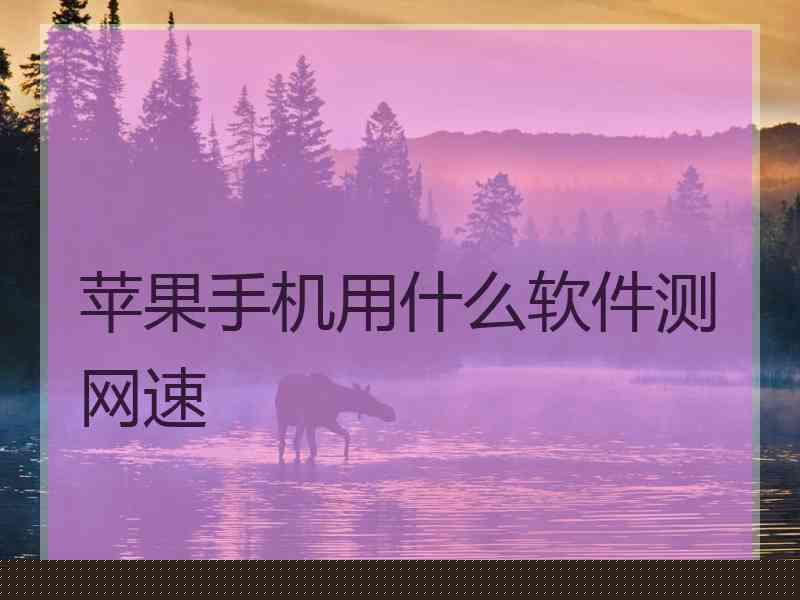 苹果手机用什么软件测网速