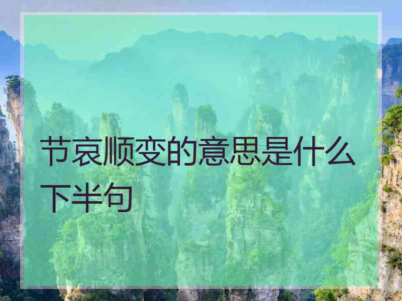 节哀顺变的意思是什么下半句