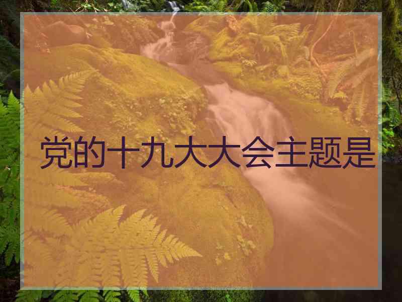 党的十九大大会主题是