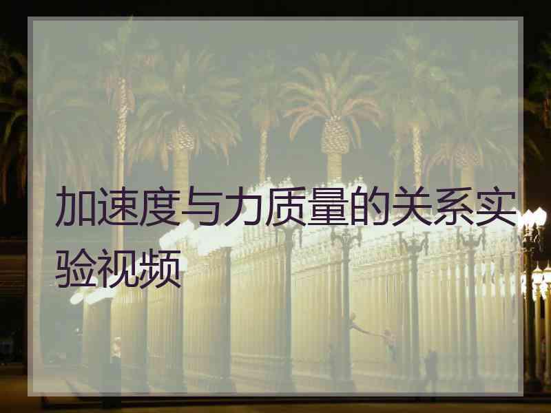 加速度与力质量的关系实验视频
