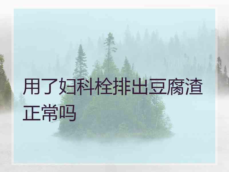 用了妇科栓排出豆腐渣正常吗