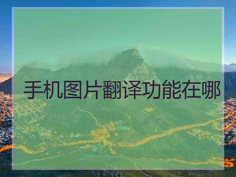 手机图片翻译功能在哪