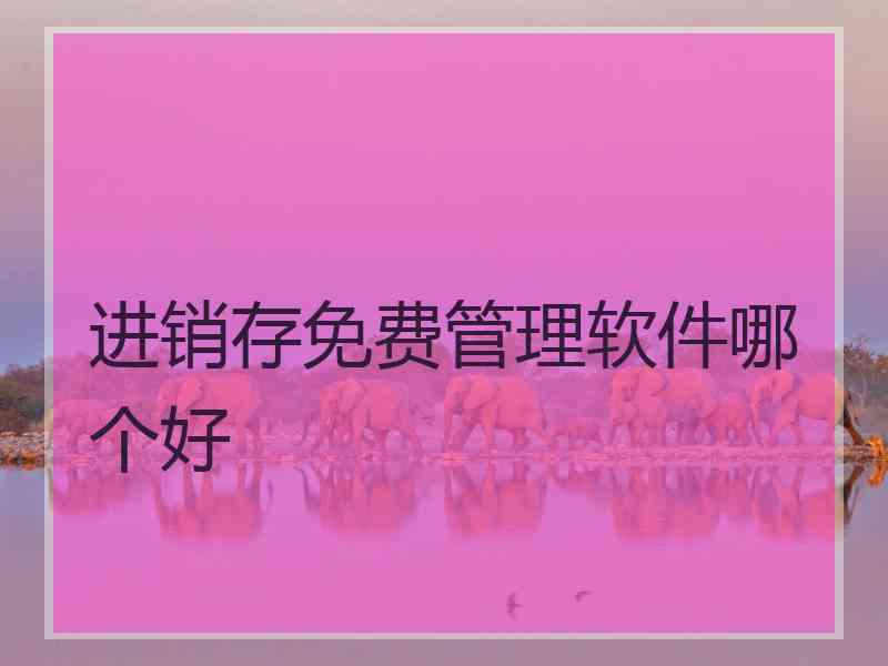 进销存免费管理软件哪个好