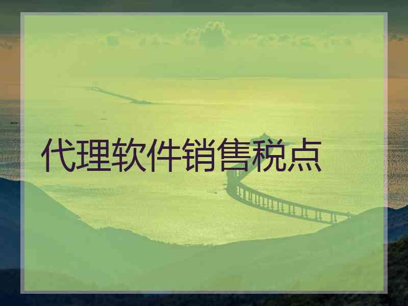 代理软件销售税点