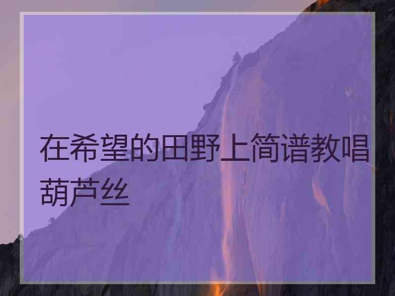 在希望的田野上简谱教唱葫芦丝