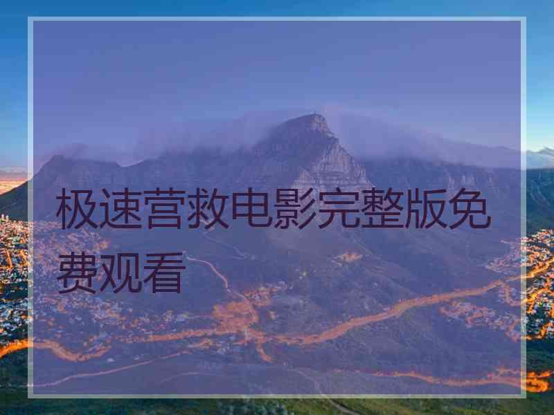 极速营救电影完整版免费观看