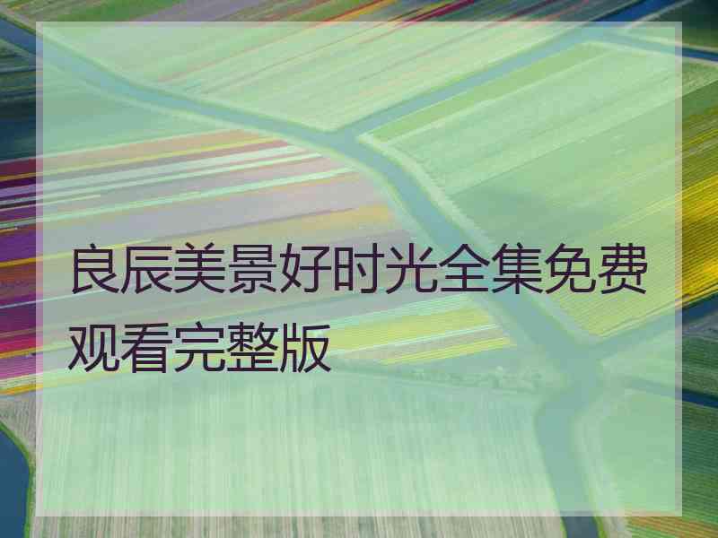 良辰美景好时光全集免费观看完整版