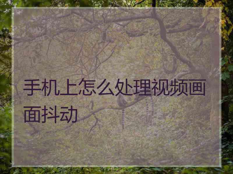 手机上怎么处理视频画面抖动