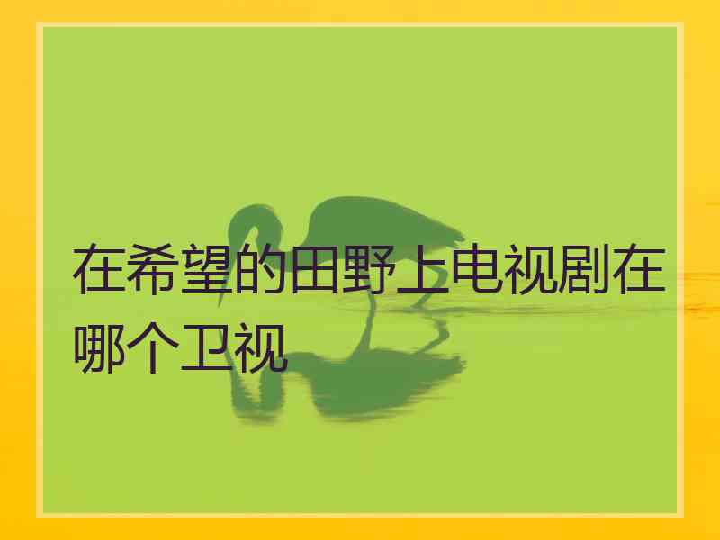 在希望的田野上电视剧在哪个卫视