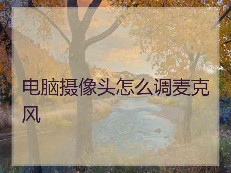 电脑摄像头怎么调麦克风