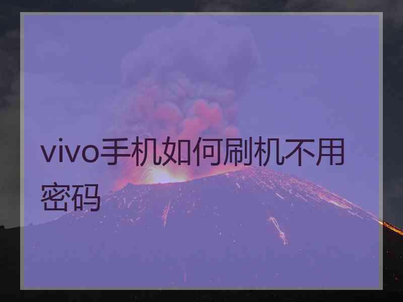 vivo手机如何刷机不用密码