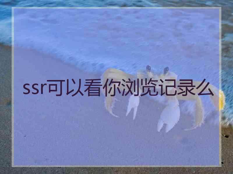 ssr可以看你浏览记录么